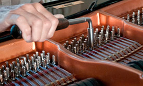Tuning a Bosendorfer grand piano